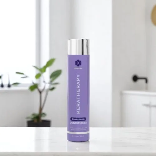 KERATHERAPY Keratin Infused Totally Blonde Violet Toning Conditioner, 300 мл - фиолетовый кондиционер с кератином для блонда, седины и мелирования, без сульфатов и парабенов, purple — фото 2