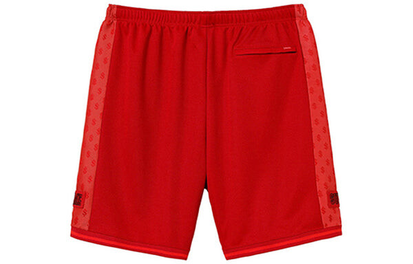 Шорты ss18 monogram short red us dollar embroidered athleisure casual sports shorts Supreme, красный — фото 2