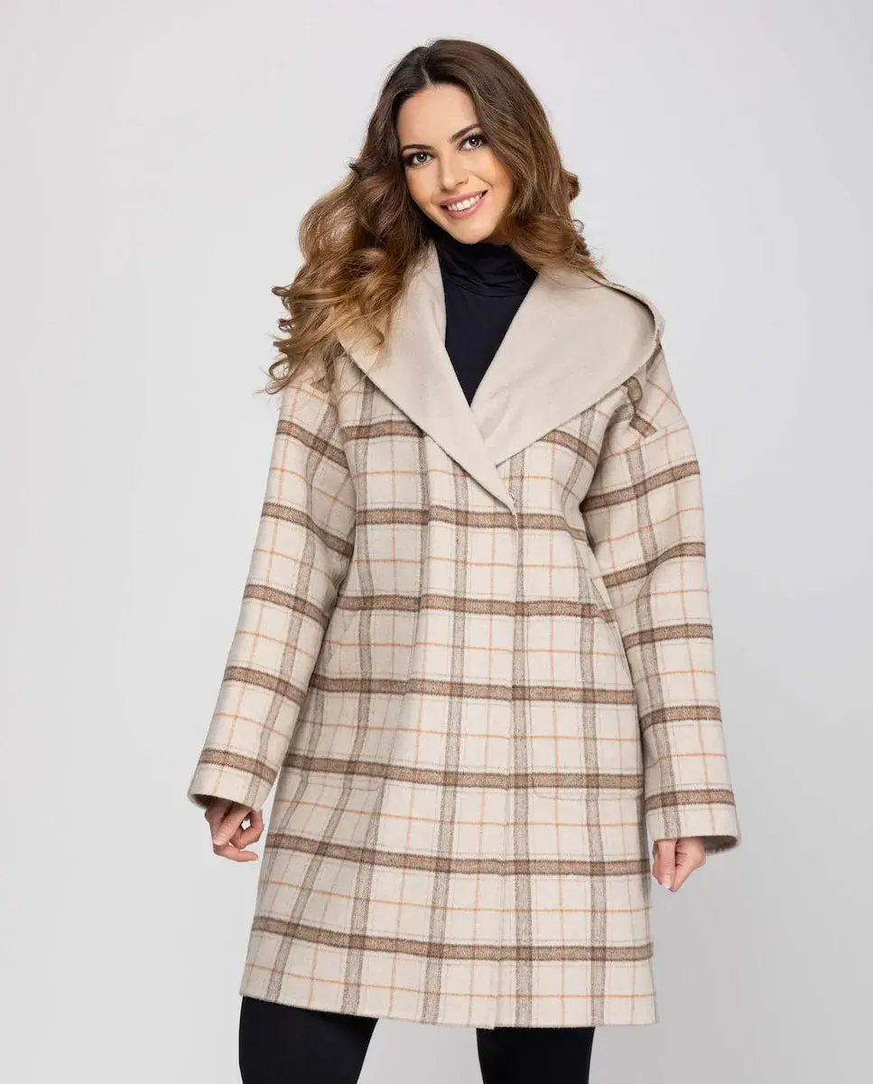 

Женское пальто с капюшоном, двустороннее и реверсивное Fsh, бежевый