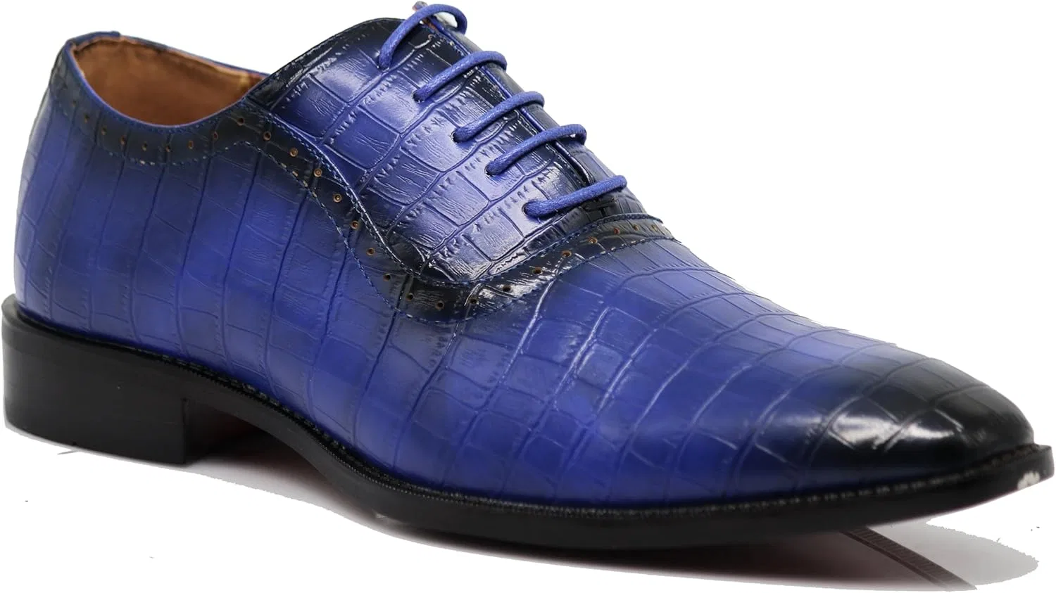 Мужские туфли Enzo с принтом под крокодиловую кожу и аллигатор Enzo Romeo, Royal Blue Pk