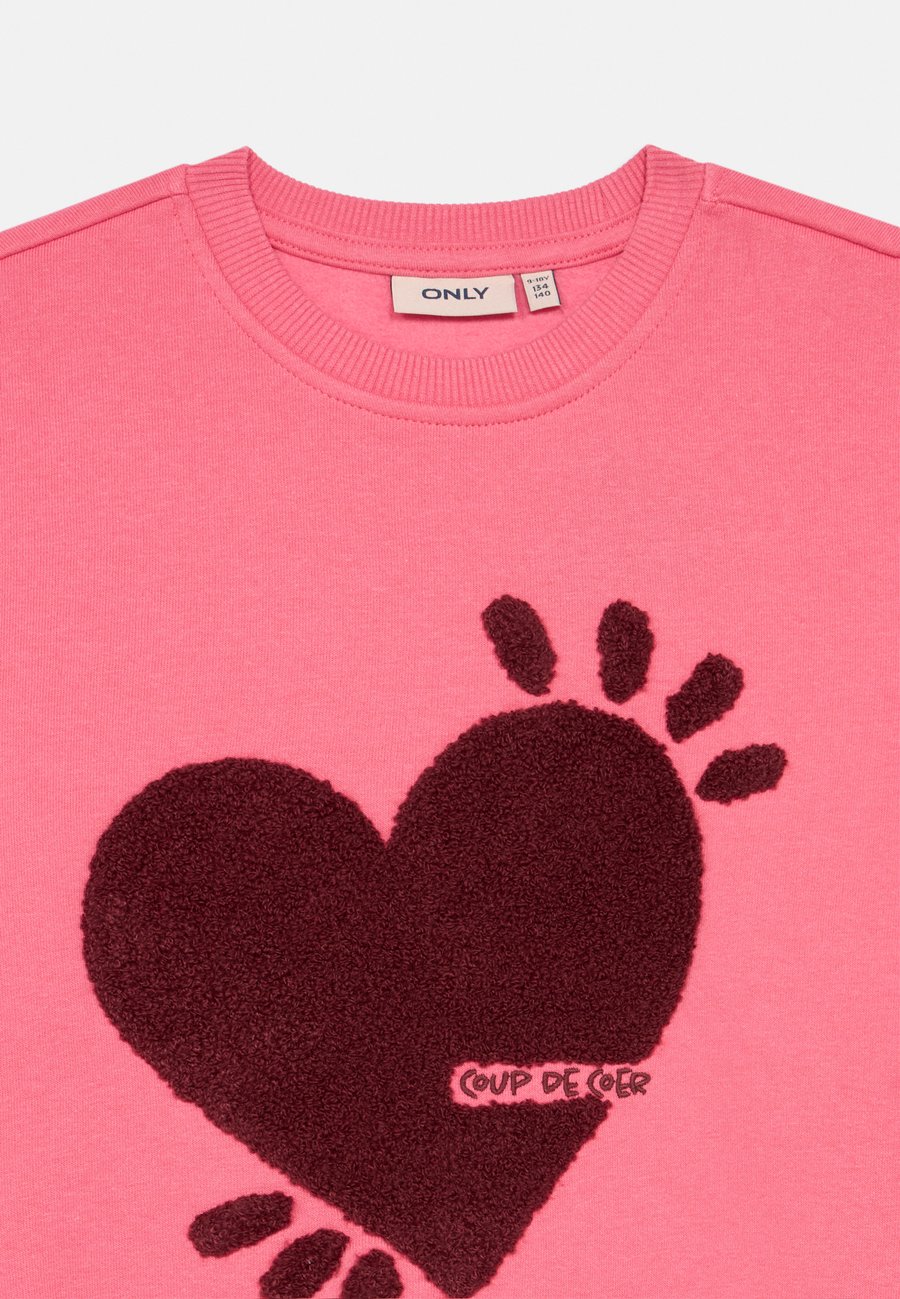 Толстовка ONLY GIRLS KOGTAMMIE LIFE PRINT O NECK, Pink Lemonade/Pink — фото 3