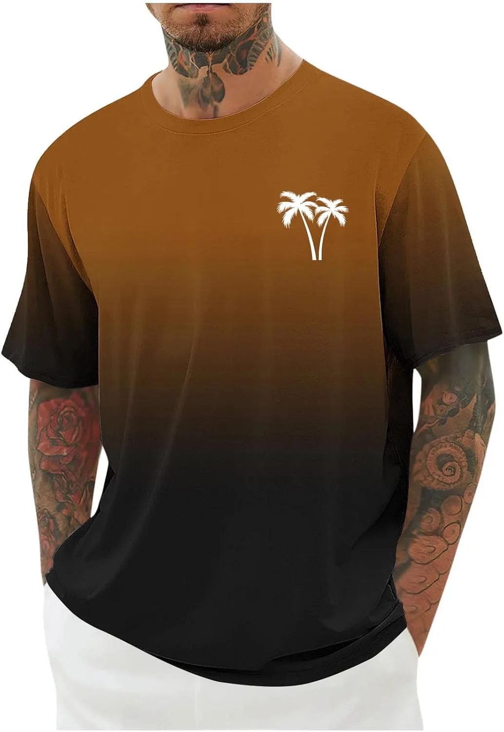 

Мужская футболка с градиентом, короткий рукав, свободный крой