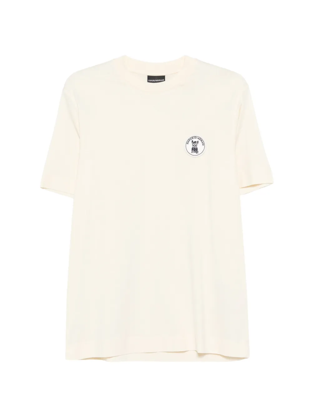 

Футболка с нашивкой-логотипом Emporio Armani, бежевый