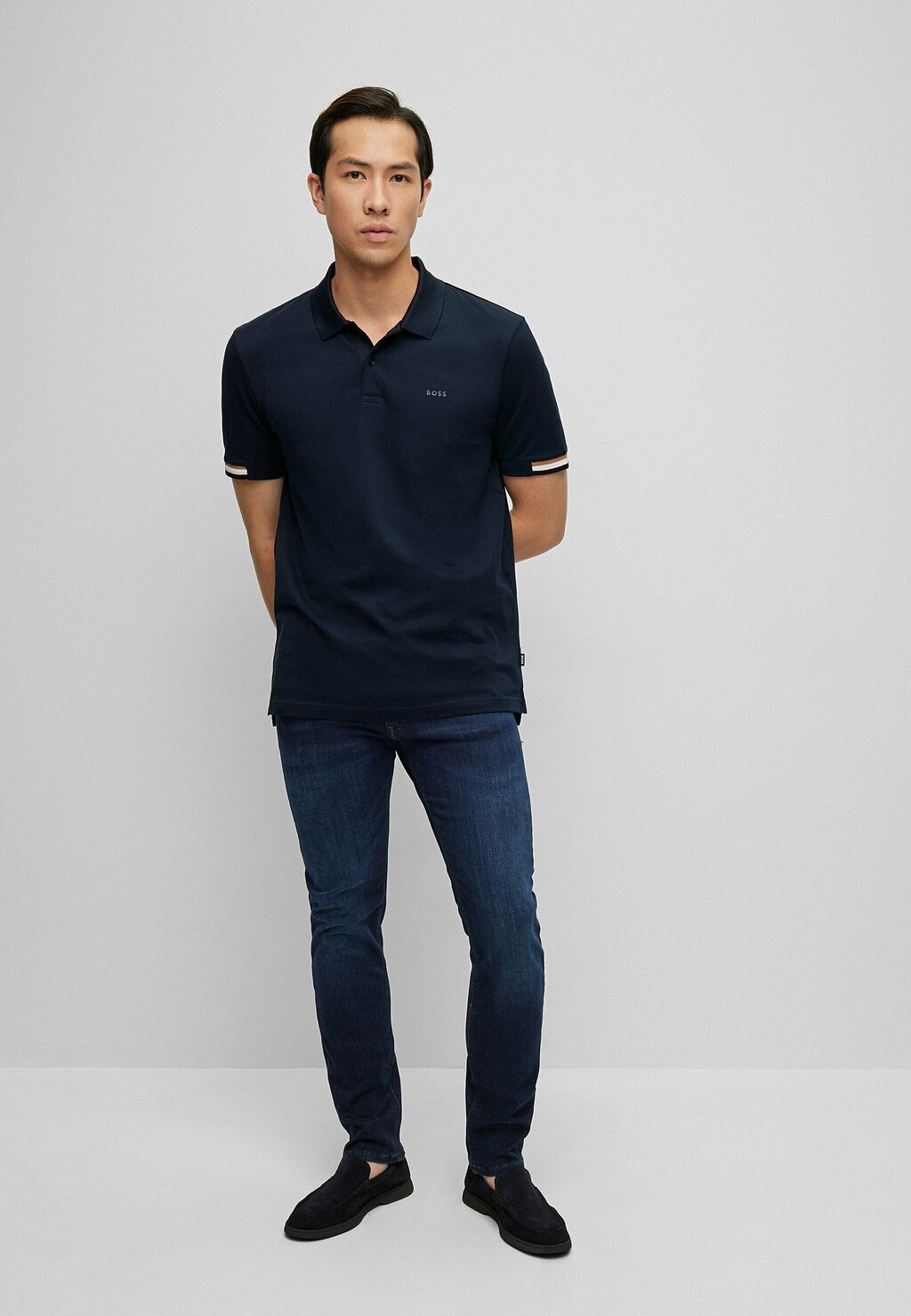 

Поло BOSS, темно-синий