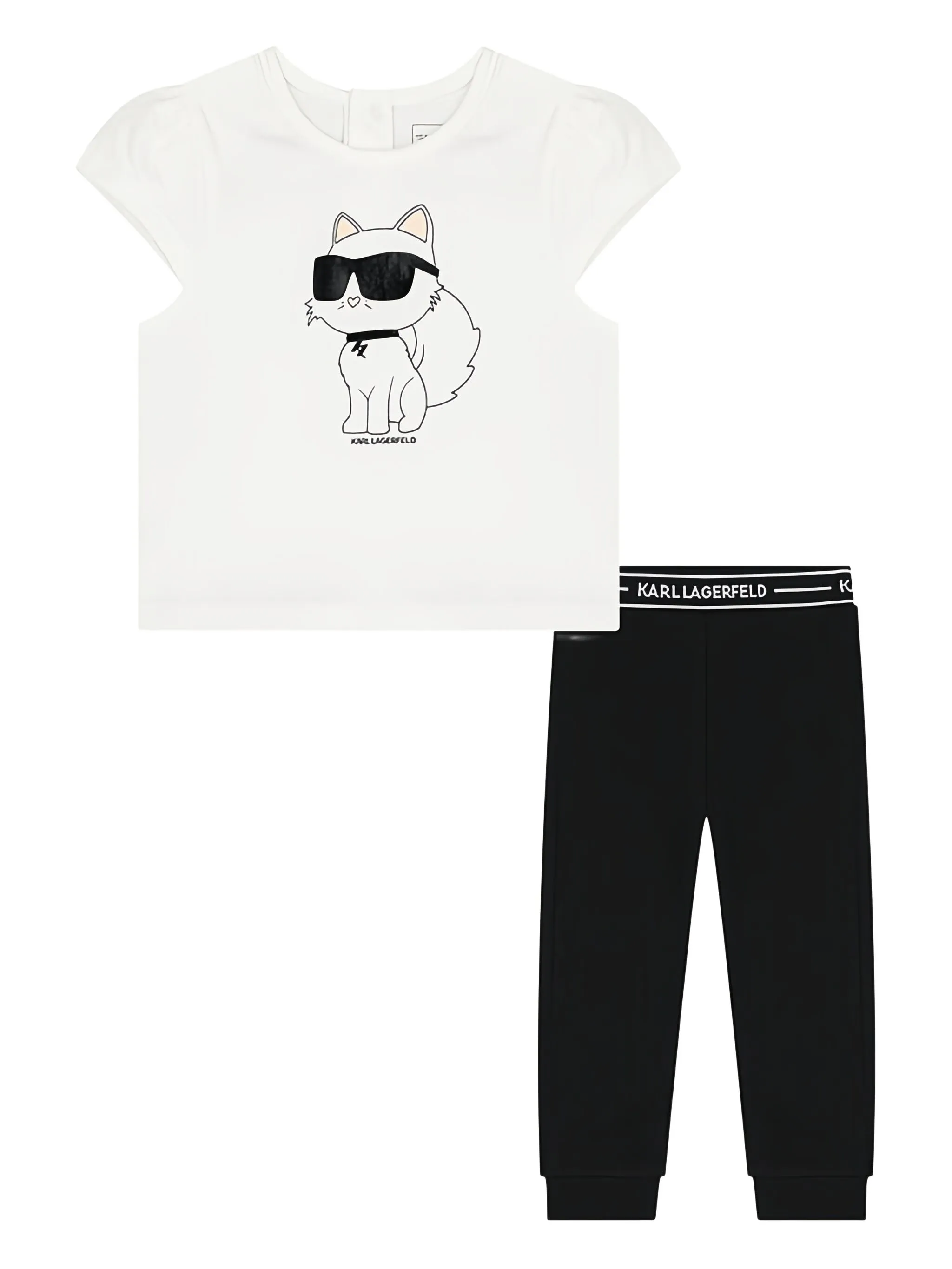 

Спортивный костюм с графичным принтом Karl Lagerfeld Kids, черный