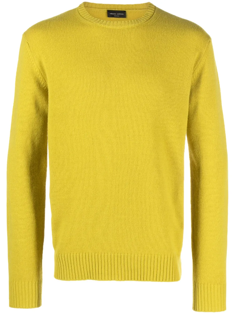 

Джемпер из смесового кашемира с круглым вырезом Roberto Collina, желтый