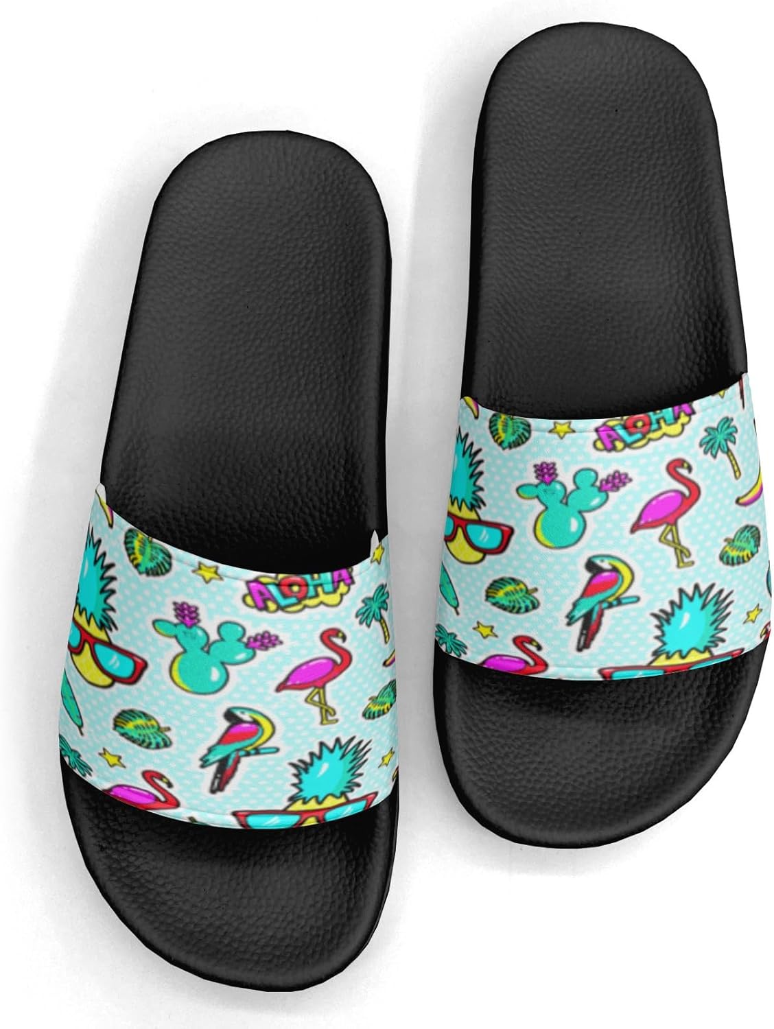 

Сандалии с дизайном ананаса Flamingo Gold для женщин и мужчин, повседневные спортивные шлепанцы для бассейна, душа, дома и улицы Generic, Flamingo Pineapple Flower