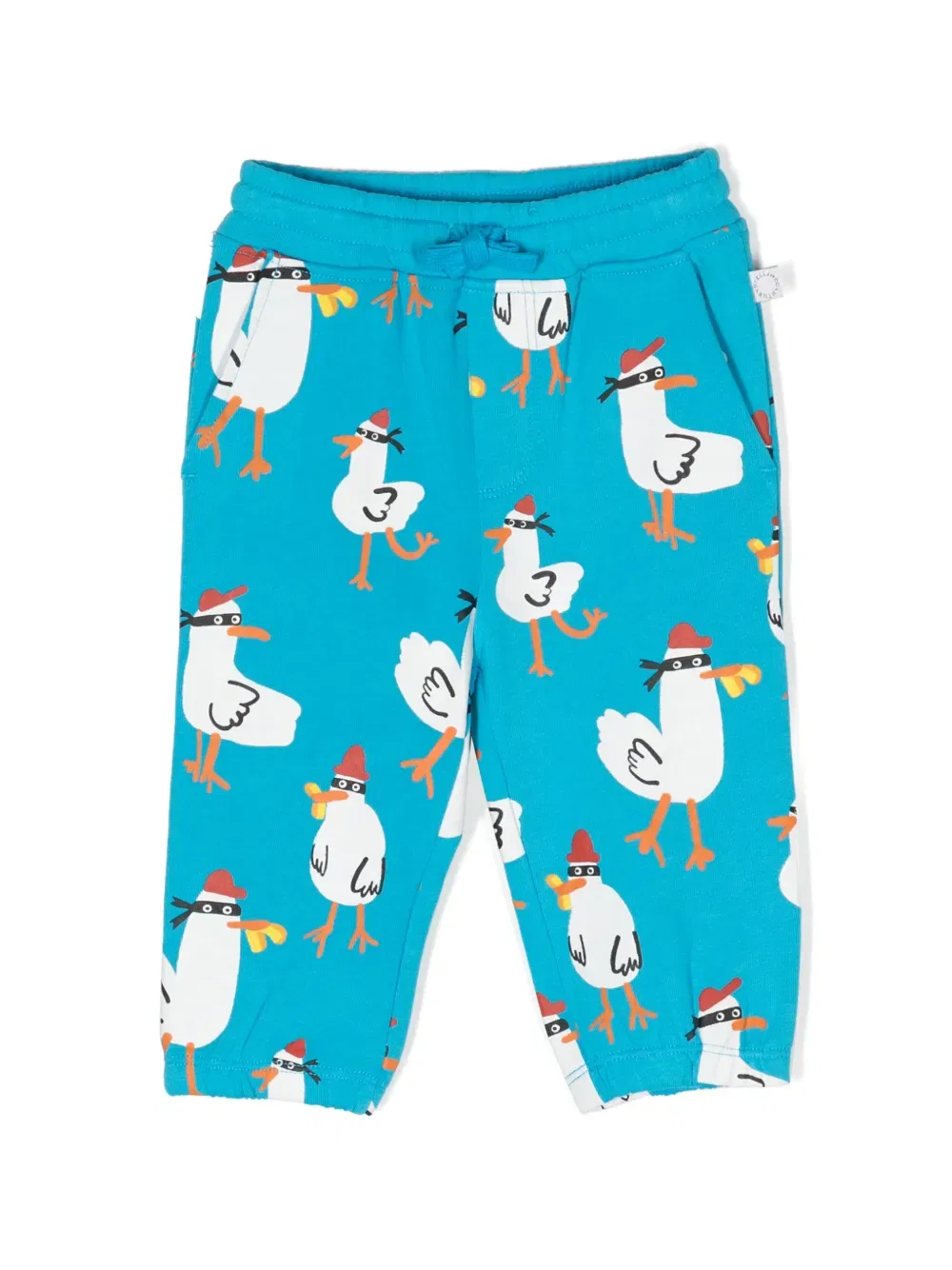 Хлопковые спортивные штаны «Бандит чайки» Stella Mccartney Kids, синий
