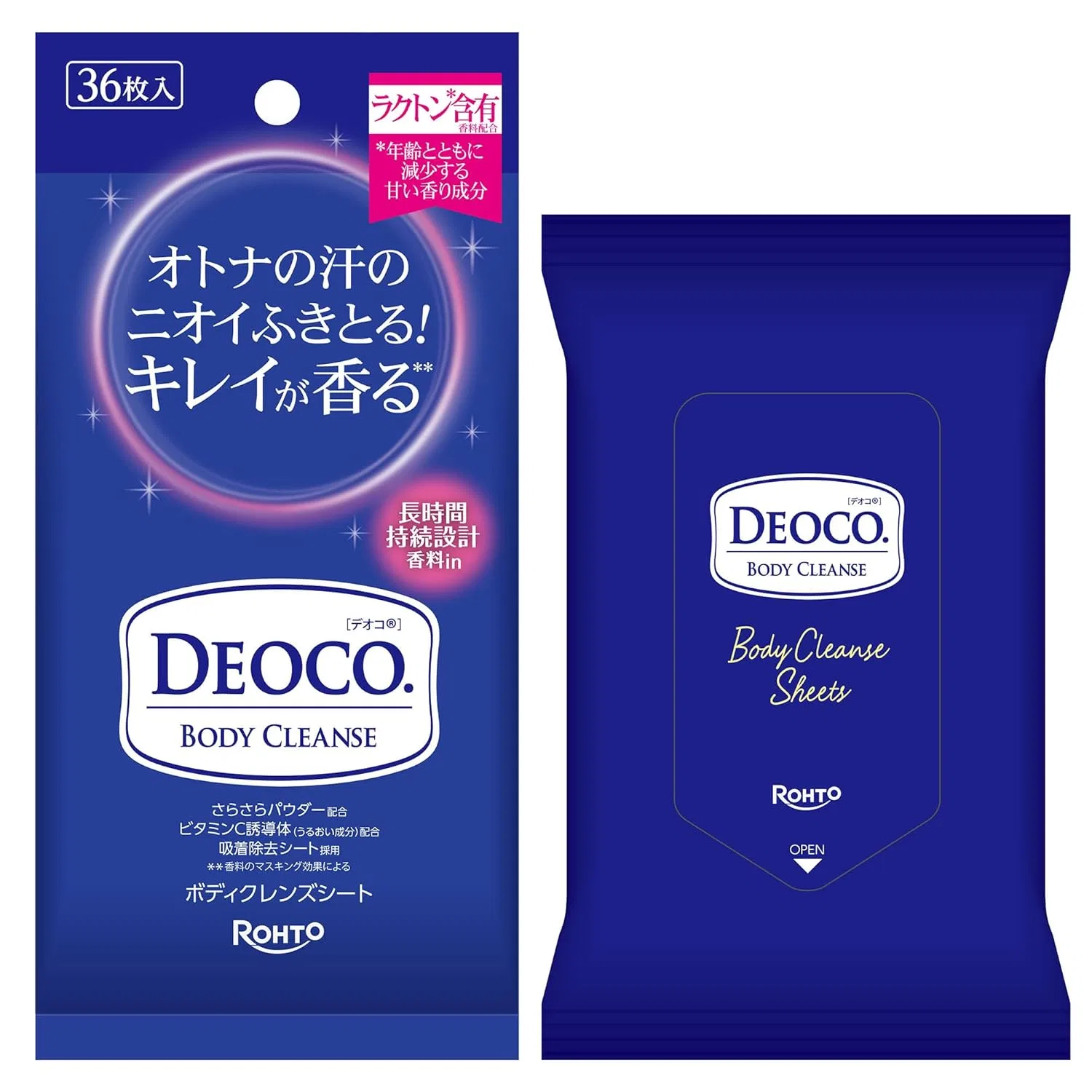 Очищающие салфетки для тела «Body Cleanse Sheet» от Deoco Rohto, 36 шт. Deoko