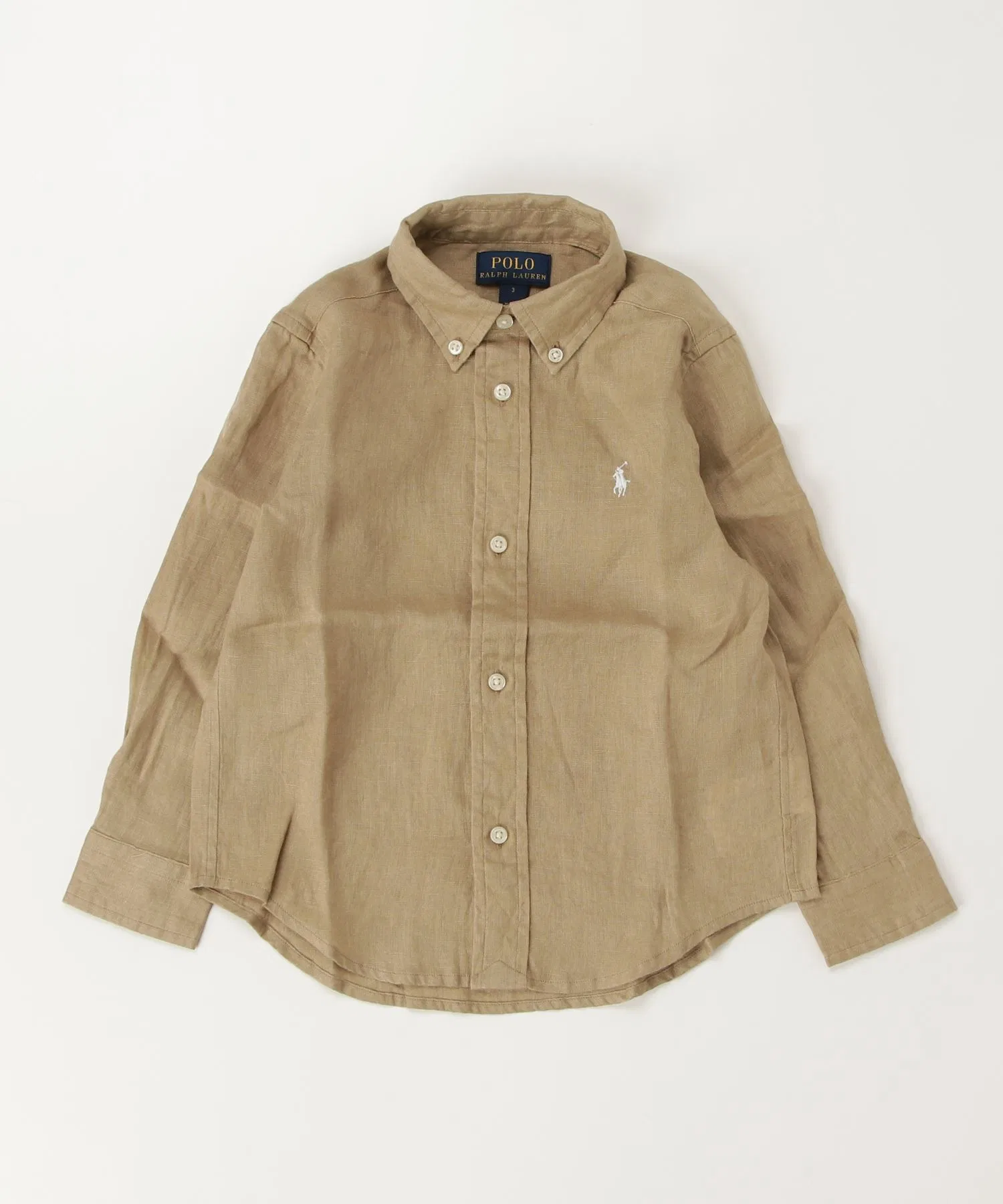 Детская рубашка POLO RALPH LAUREN CHILDRENSWEAR из льна с длинным рукавом — фото 3