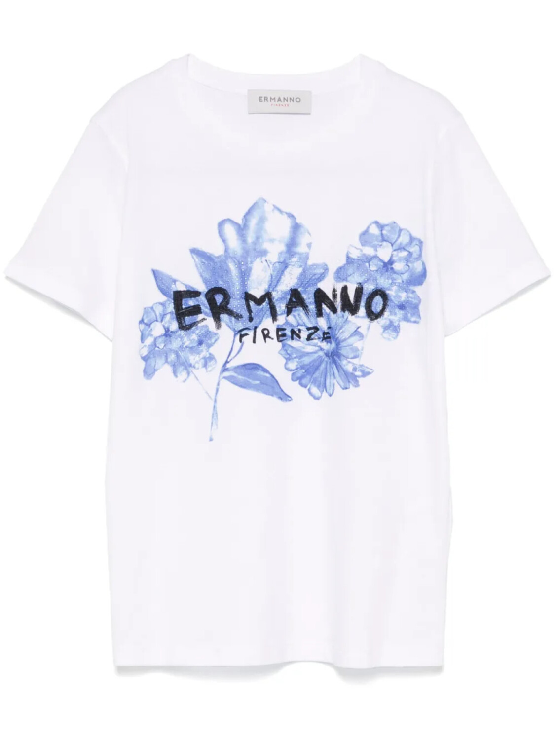 

ERMANNO FIRENZE футболка с кристаллами, белый