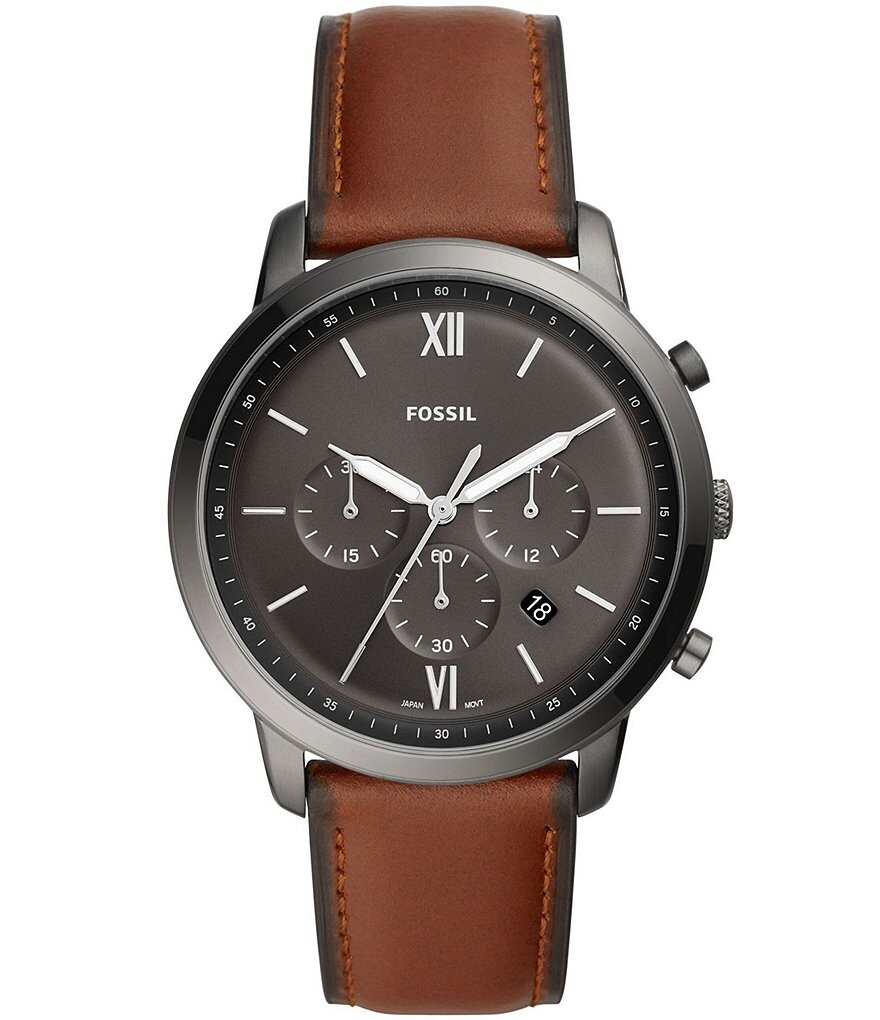 

Мужские часы Fossil Neutral с хронографом и янтарным кожаным ремешком, коричневый