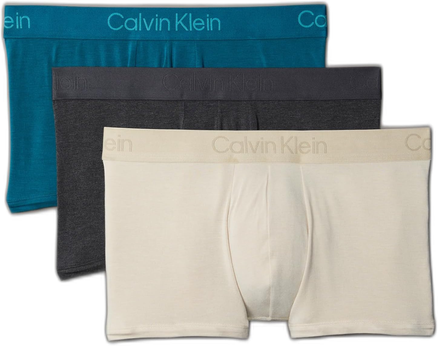 

Calvin Klein мужские ультрамягкие современные модальные боксеры из трех пар, Charcoal Heather, Aloe Essence,Teal Marine