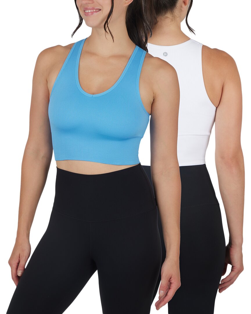 

Йогалисиус 2-предметный комплект бесшовный топ-бралетт Хайлайн Yogalicious, белый