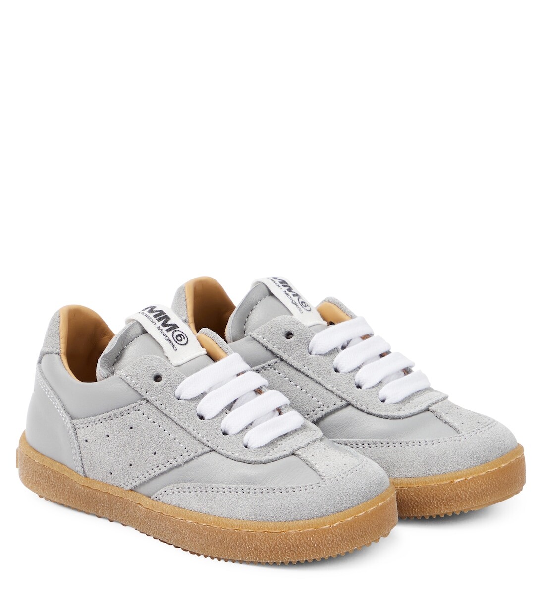 

Кожаные кроссовки Mm6 Maison Margiela Kids, бежевый