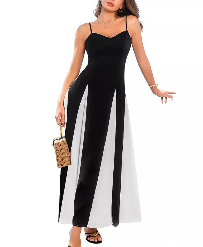 

Женское черное пляжное платье-макси Tie Two-Toned Cupshe, черный