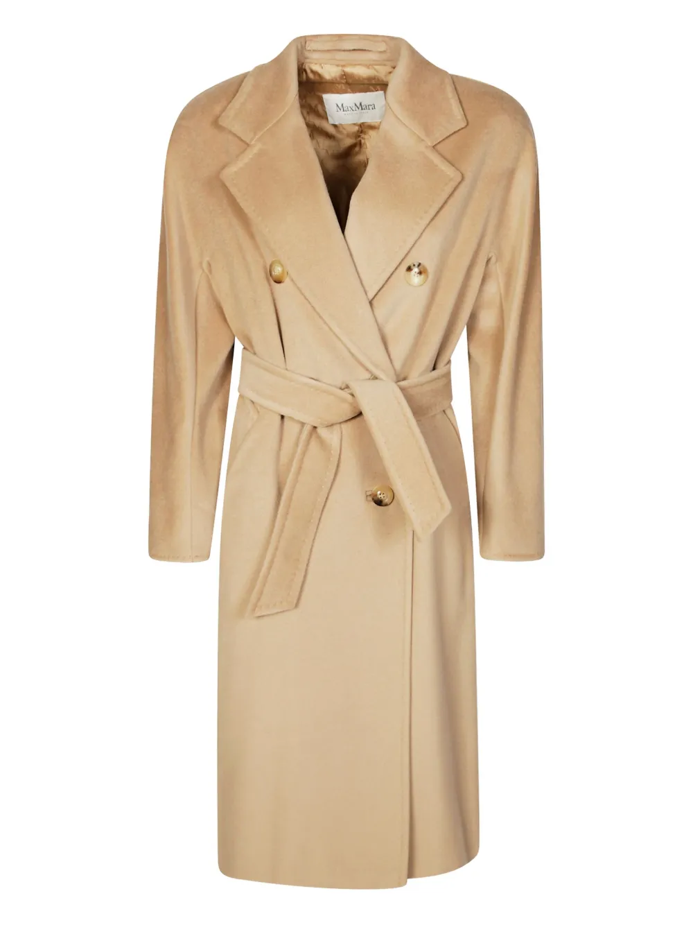 

Двубортное пальто с поясом MAX MARA, нейтральный