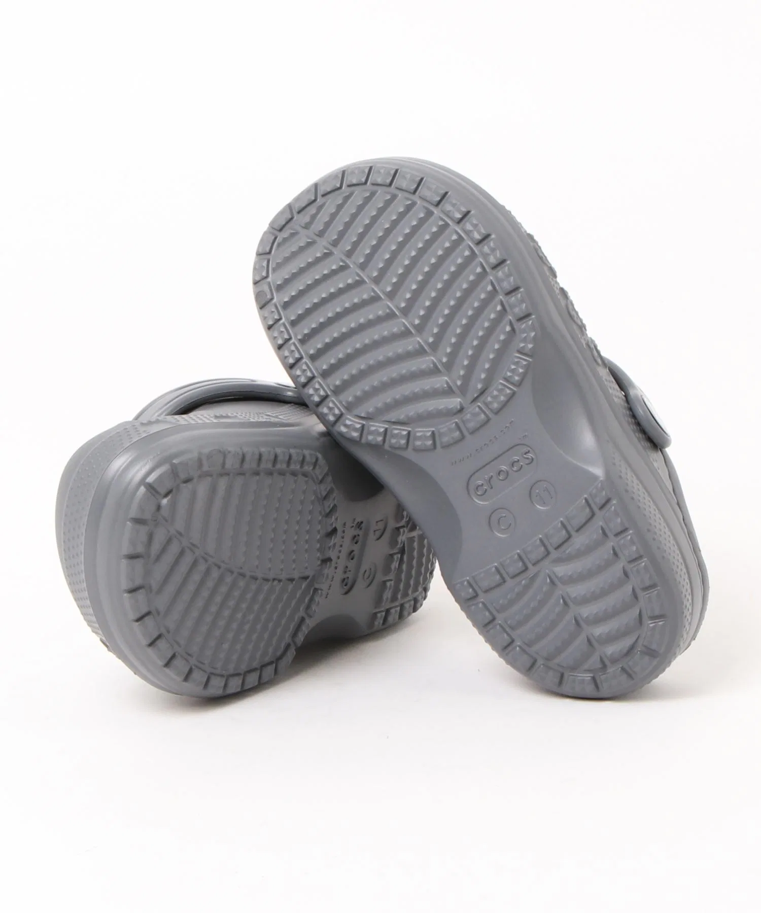 Детские сабо Crocs Baya Lined Clog серые — фото 3