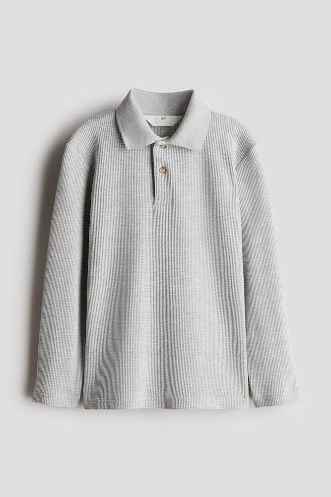 

Рубашка поло из вафельного трикотажа H&M, серый