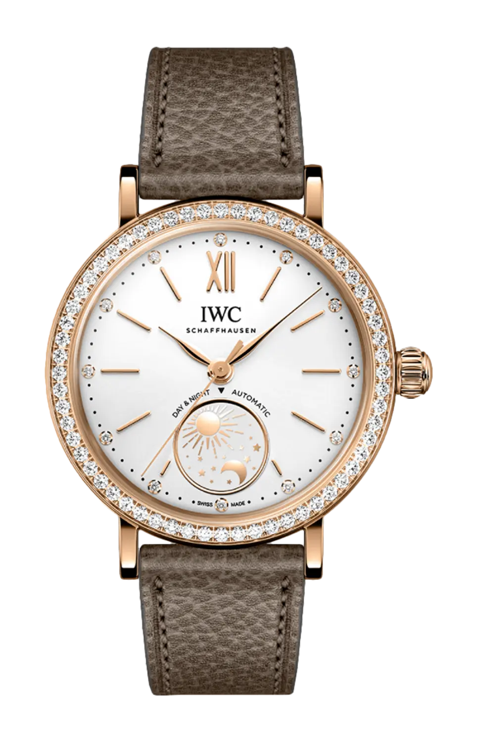 

Часы Iwc Schaffhausen Portofino из розового золота с бриллиантами 34 мм
