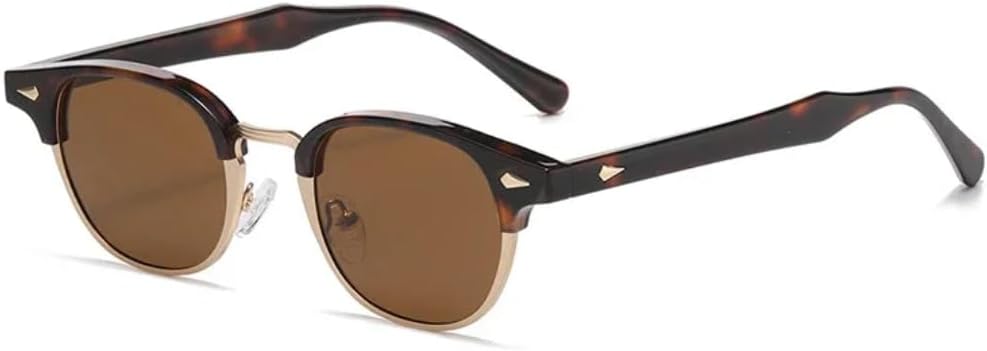 

Солнцезащитные очки с защитой UV400 | Овальные линзы в стиле панк с заклепками | Для женщин и мужчин | Для занятий спортом на открытом воздухе и вождения DSVIGF, Leopard Tea