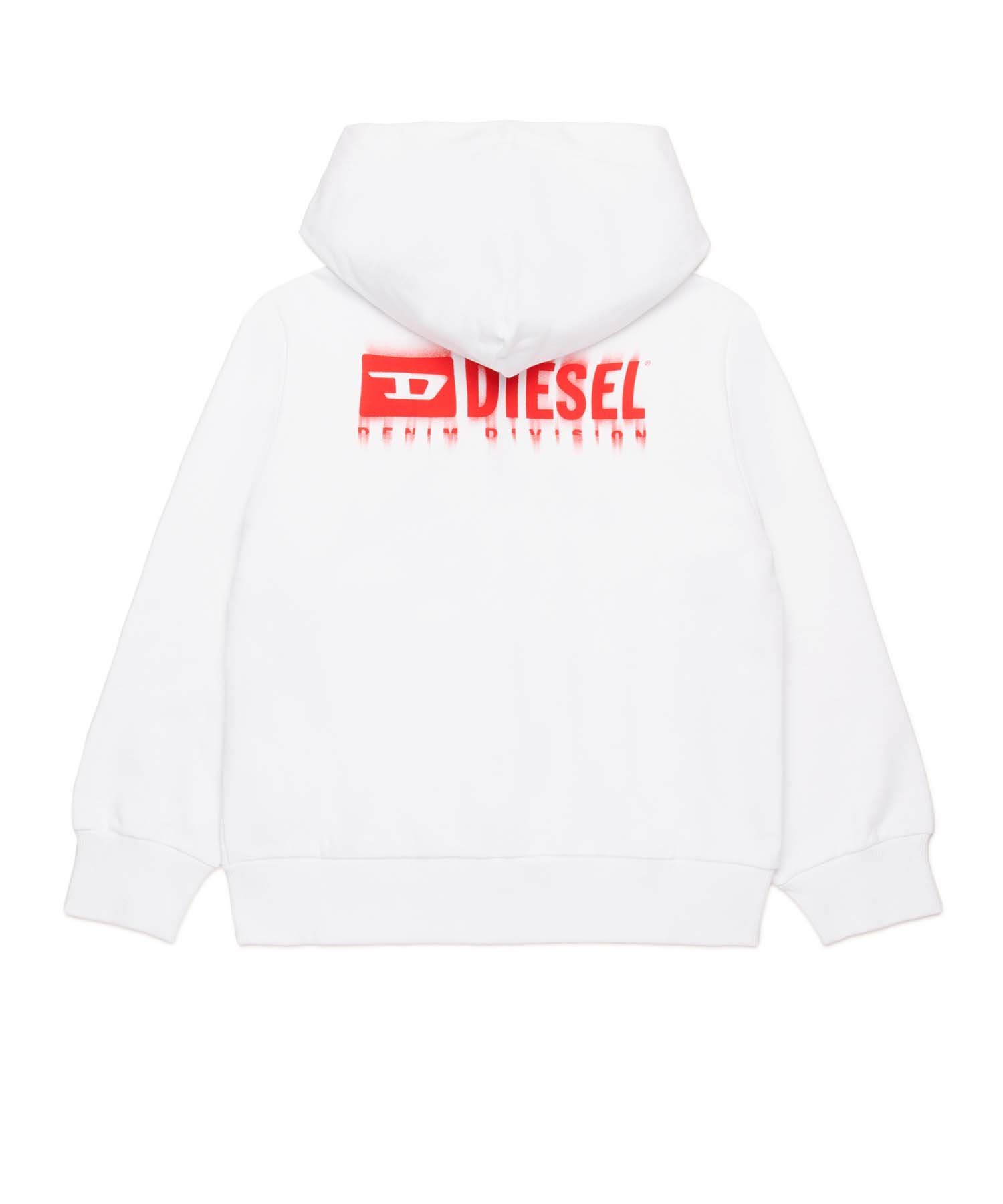 Детская и подростковая толстовка на молнии с логотипом бренда DIESEL, White — фото 2