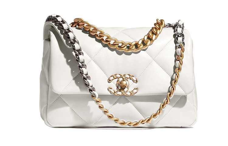 

CHANEL 19Bag Сумка из овчины, портативная кроссбоди, маленькая женская сумка через плечо, чисто белая