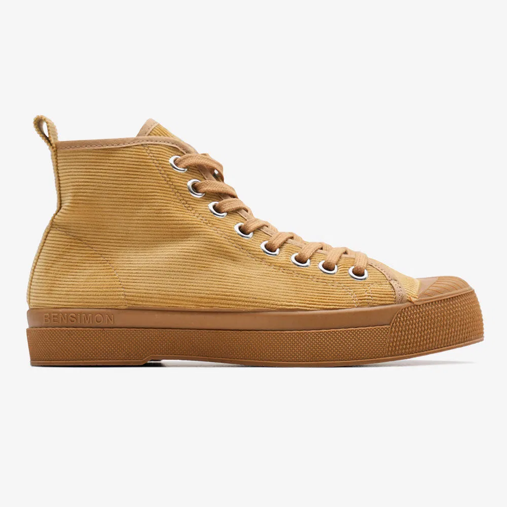 Мужские высокие кеды Stella Corduroy B79 цвета кэмел от Bensimon