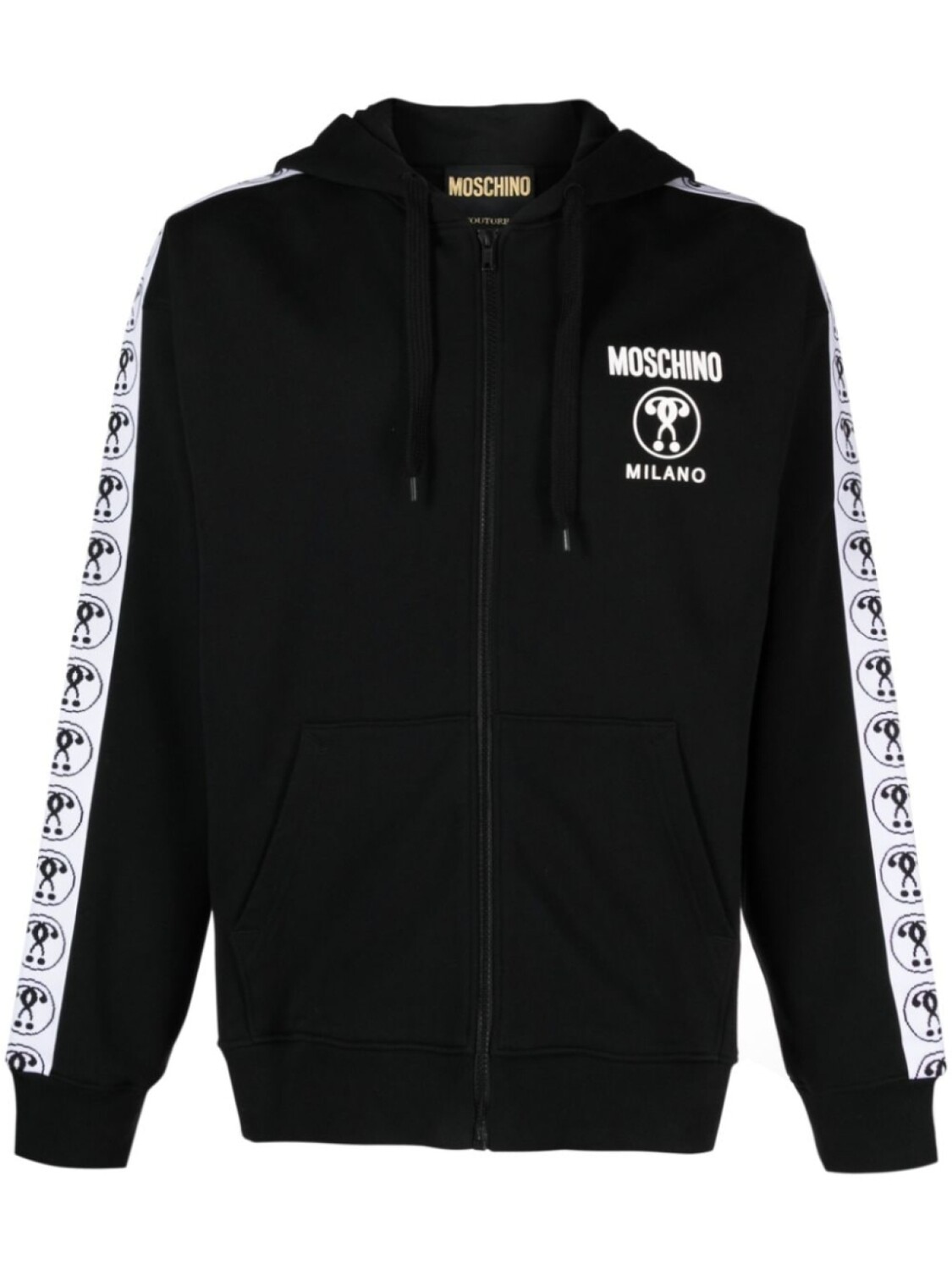 

Moschino худи на молнии с логотипом, черный
