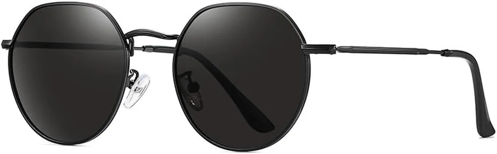 

Классические круглые солнцезащитные очки в маленькой оправе для женщин и мужчин, роскошные солнцезащитные очки в винтажном стиле стимпанк HVTVTLA, Black Black