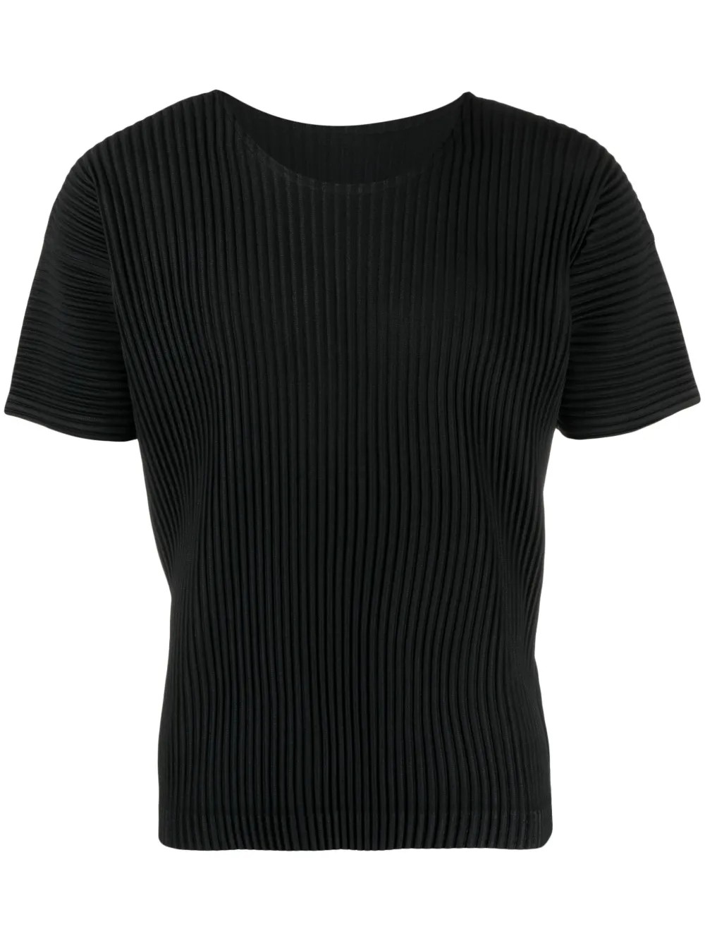 

Плиссированная футболка с U-образным вырезом Homme Plissé Issey Miyake, черный