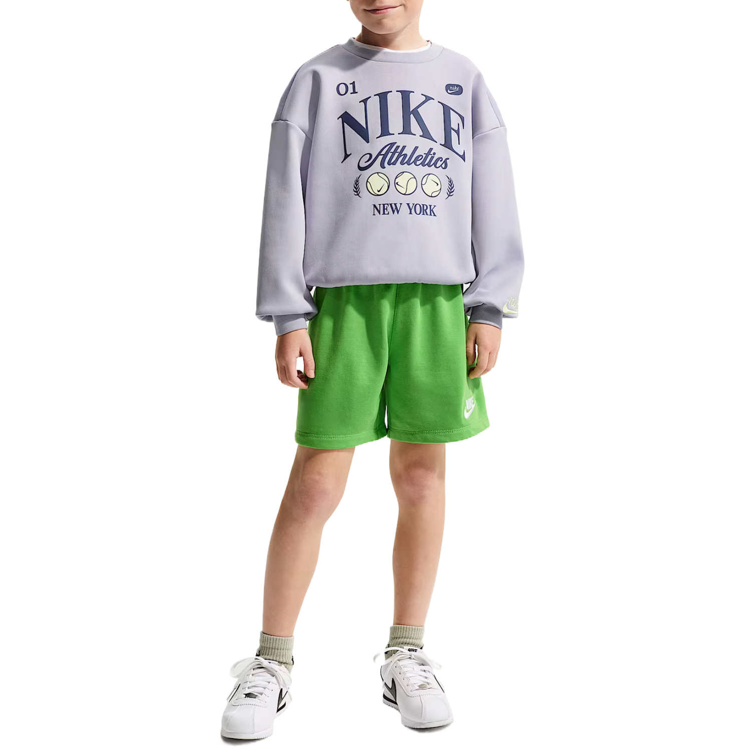 Детский свитшот с круглым вырезом Moderate Nike, phantom/синий/electronic зеленый/синий — фото 4