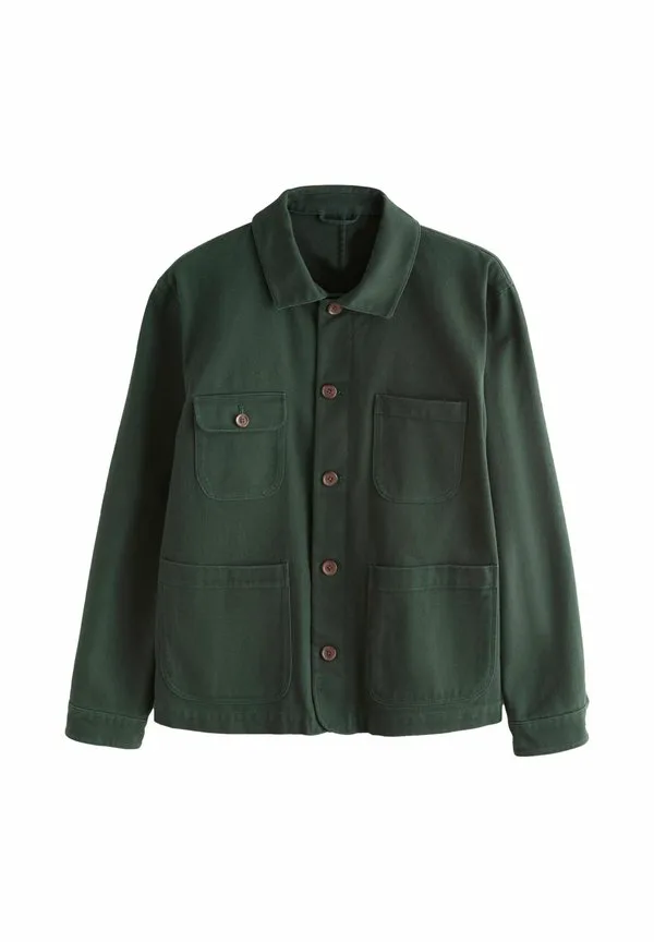 Легкая рабочая куртка стандартного кроя, окрашенная в готовом виде. Next, Forest Green