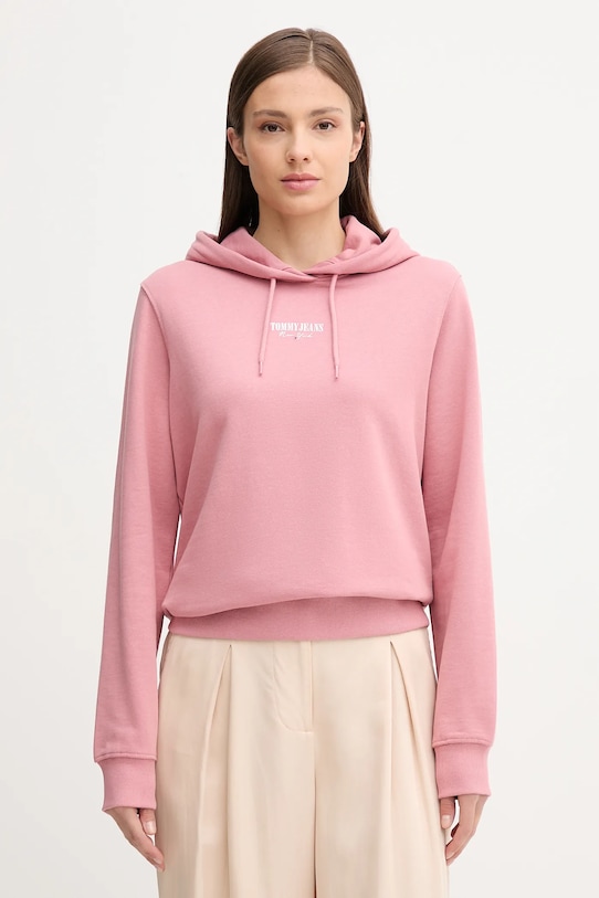

Хлопковая толстовка Tommy Jeans, розовый