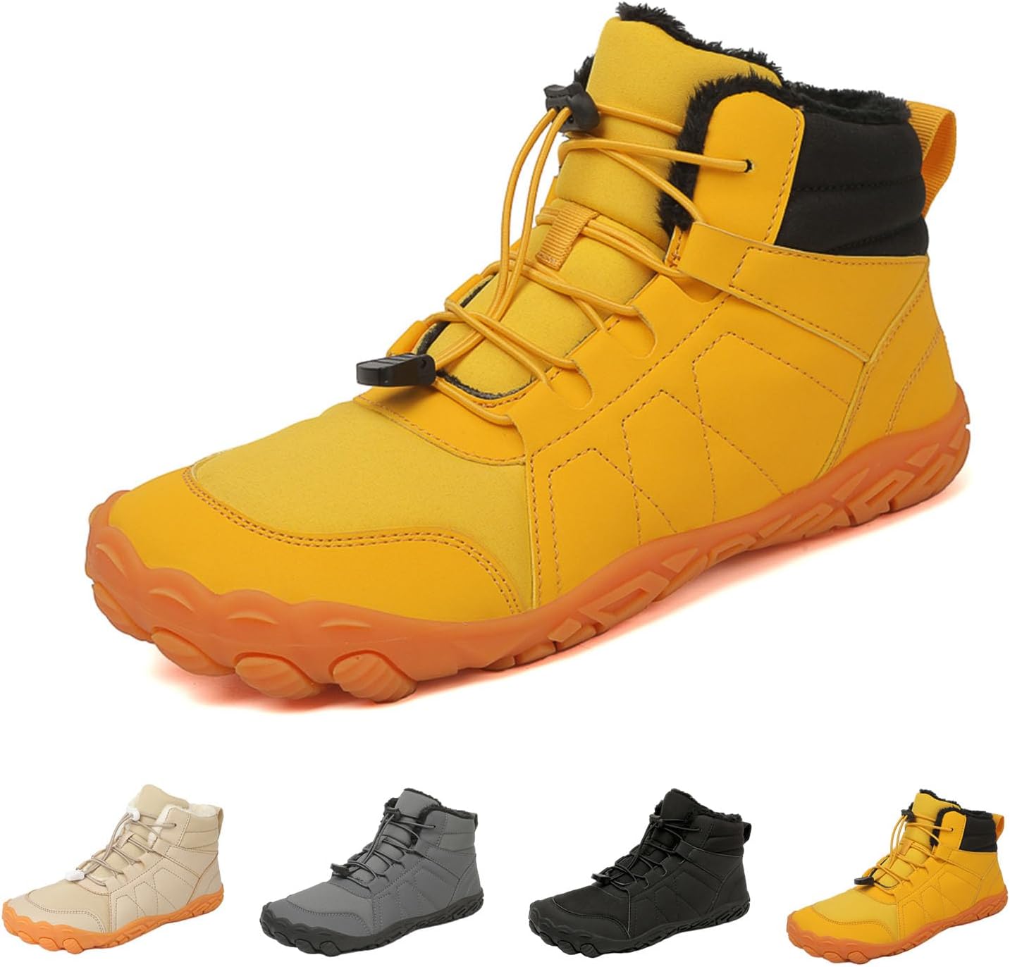 

Зимняя обувь для походов для женщин и мужчин, 2025 обновленные зимние ботинки, теплые водонепроницаемые ботинки с широкой носочной частью для альпинизма и спорта Takezumi, желтый