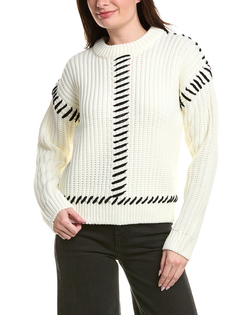 

Толстый свитер с английским заводским шитьем English Factory, белый