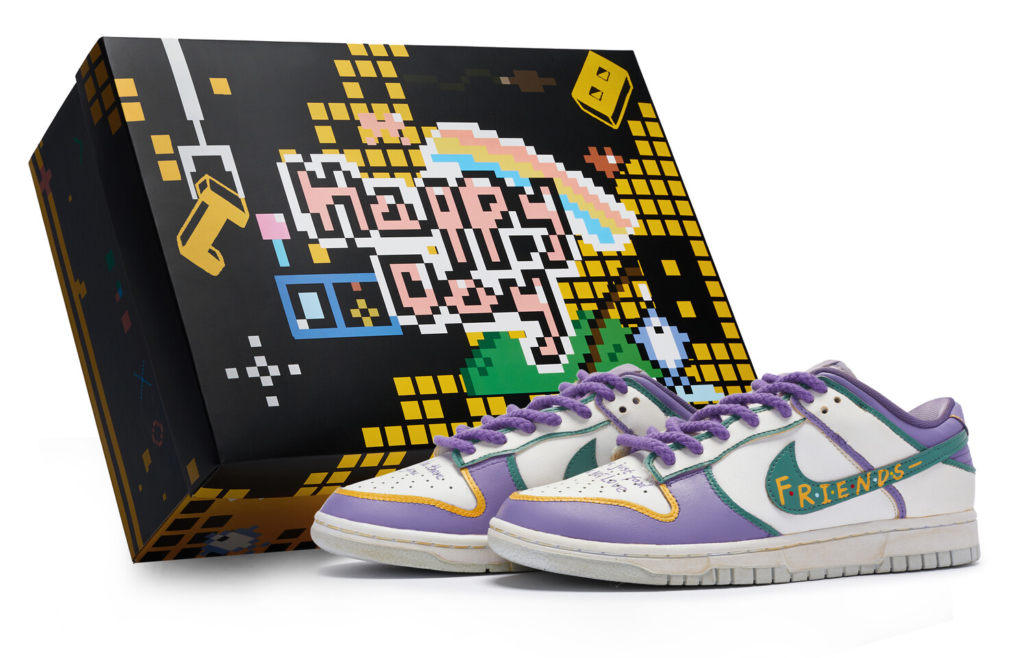 

Кроссовки Nike Dunk Skateboarding Shoes Men Low-top Green/white/purple, зеленый