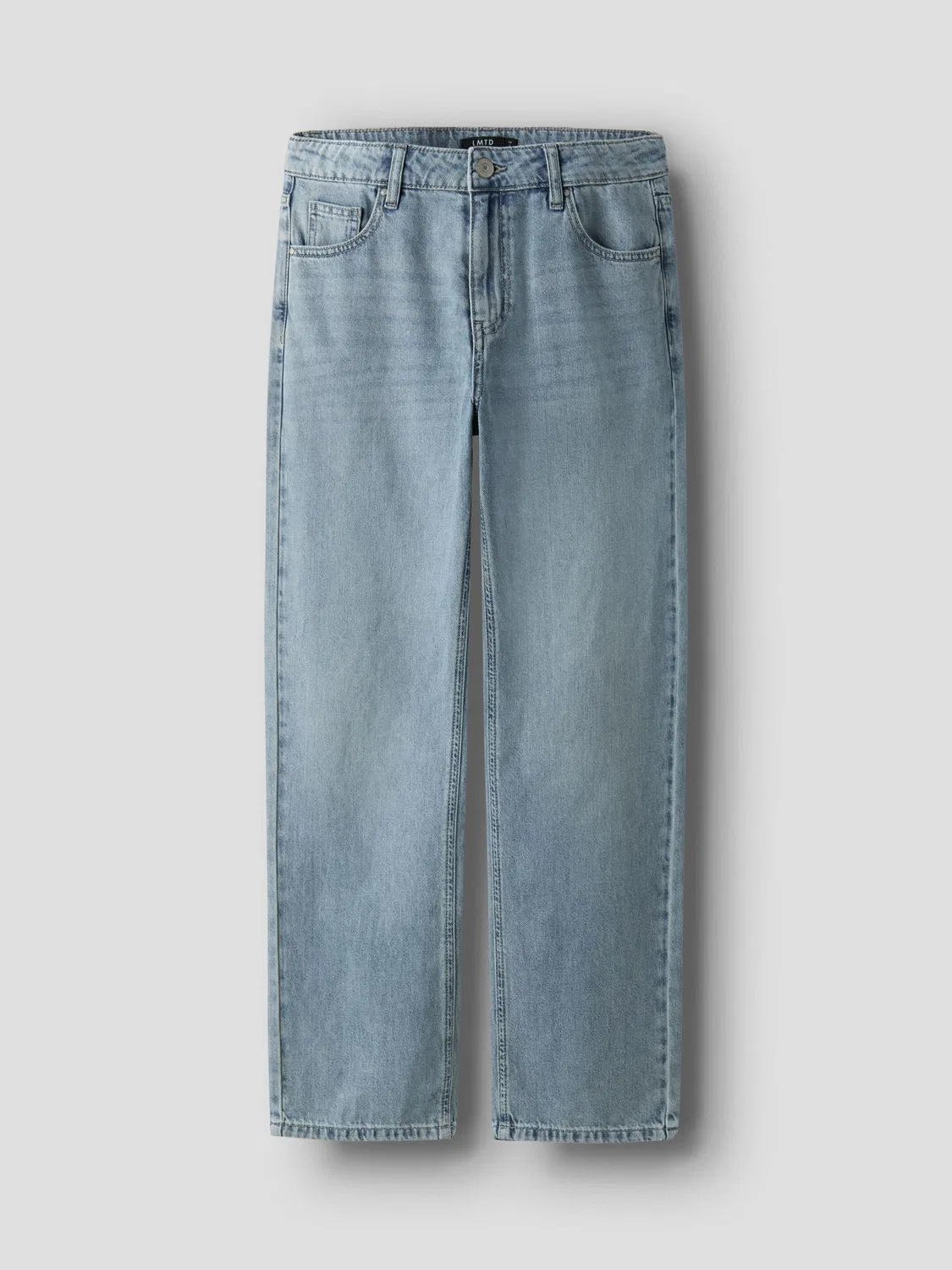 Джинсы прямые, Mid Waist, Name it, винтажный светло-голубой деним — фото 3
