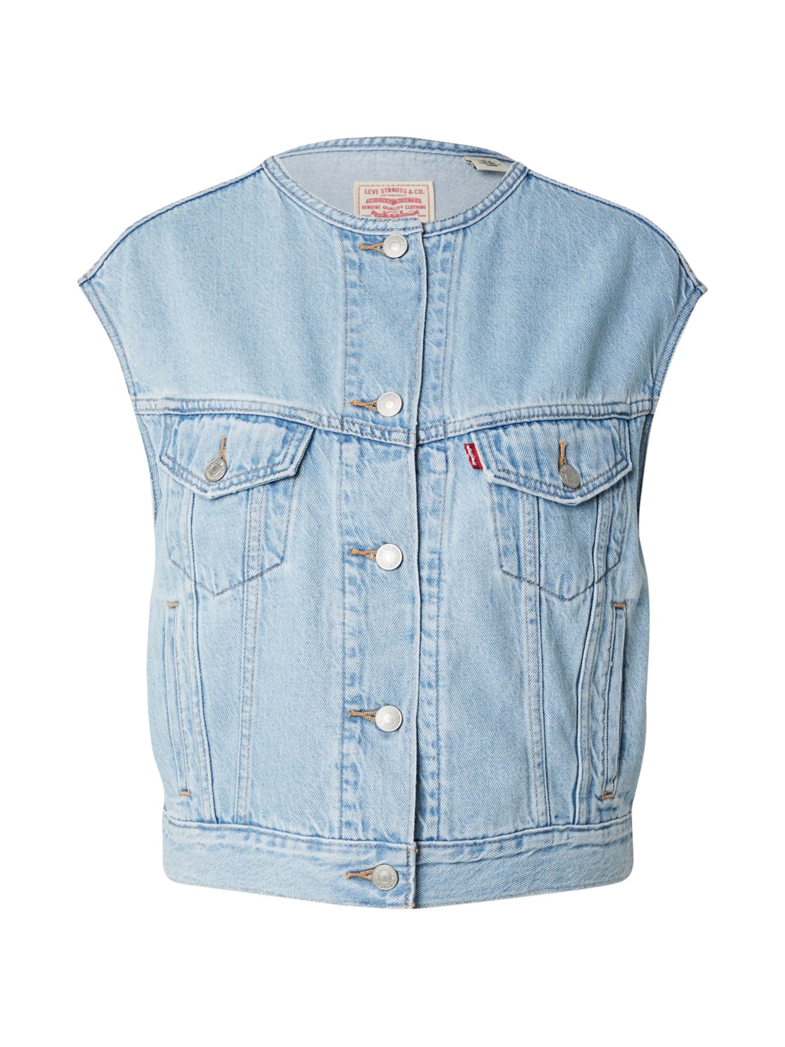 

LEVI'S Жилет 'Collarless Shrunken '90s Trucker Vest' в синем дениме