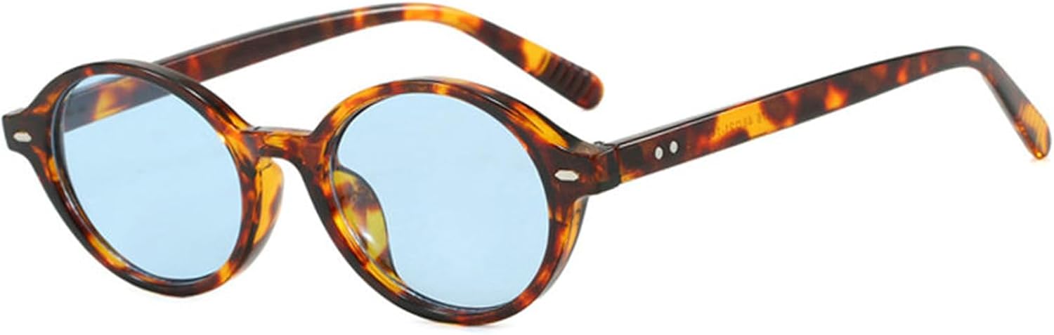 

Солнцезащитные очки COTIA Retro Small Oval для женщин, модные, конфетных оттенков, с защитой от УФ-излучения UV400; для мужчин, в тренде, с заклепками, в стиле панк, Leopard Blue