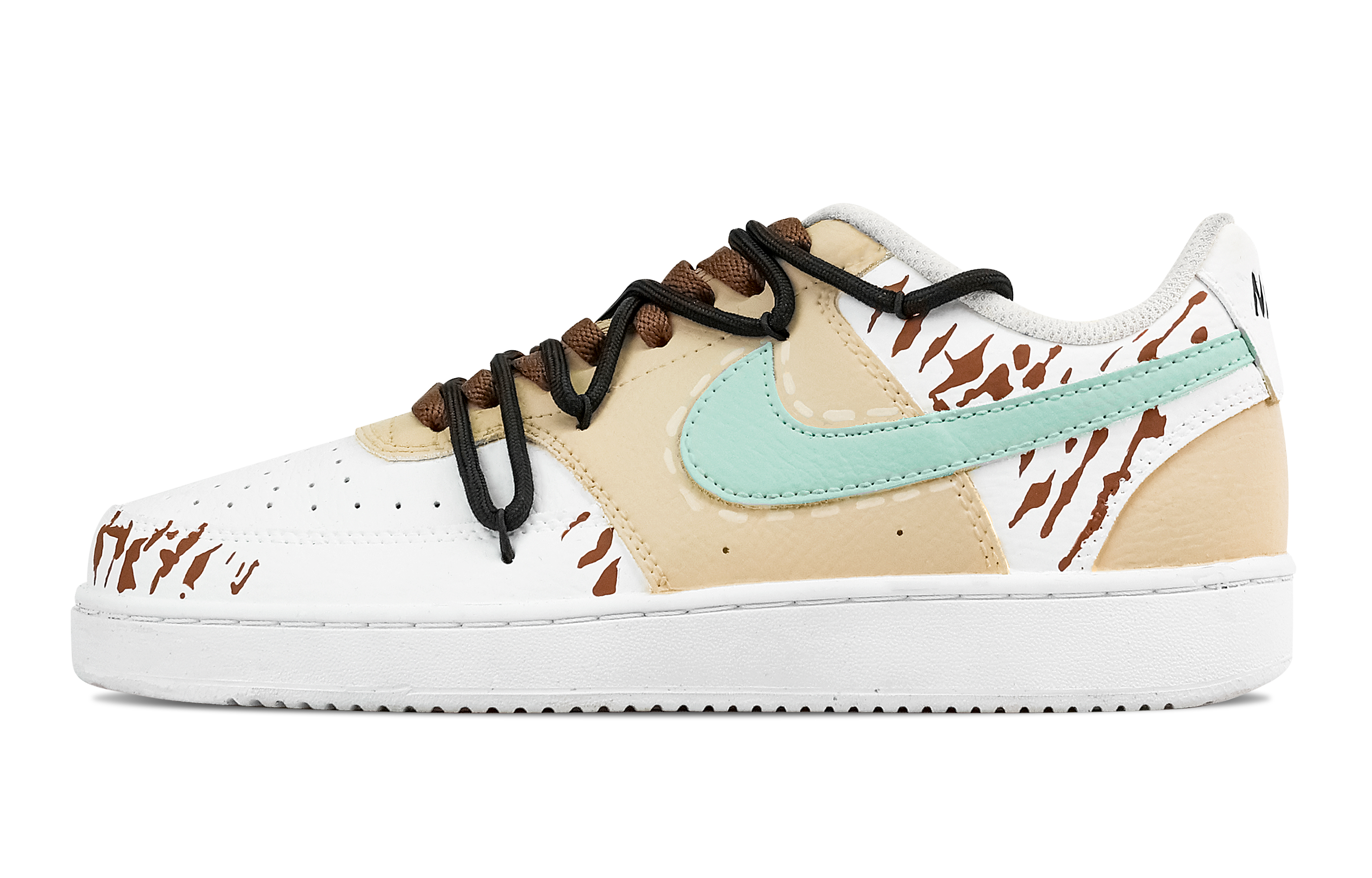 

Nike Кроссовки Court Vision 1 Caramel Fabric Yellow, износостойкие, низкие, для скейтбординга, мужские, бежевые