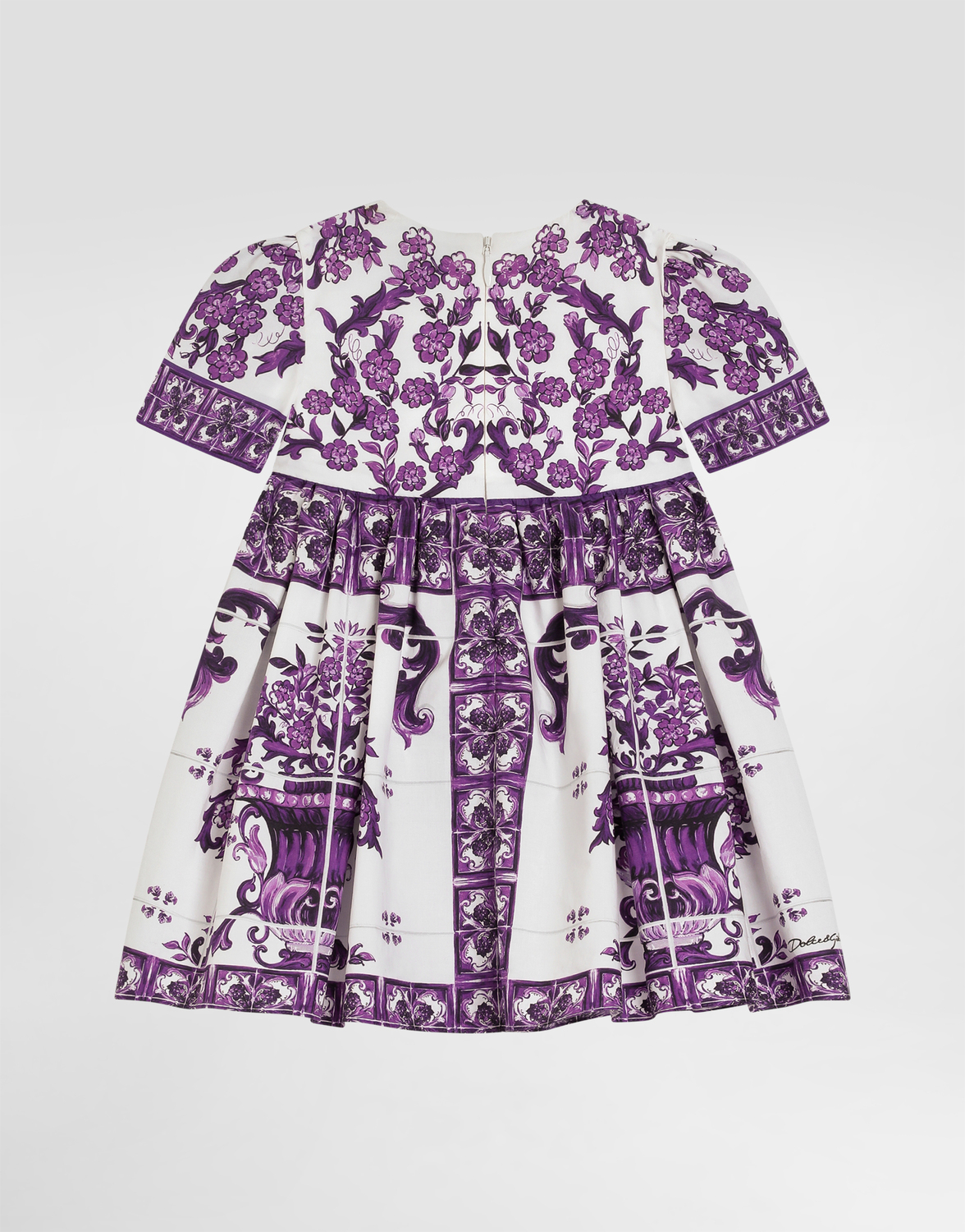Платье из хлопкового поплина с принтом "Майолика" Dolce&Gabbana, мультиколор — фото 2