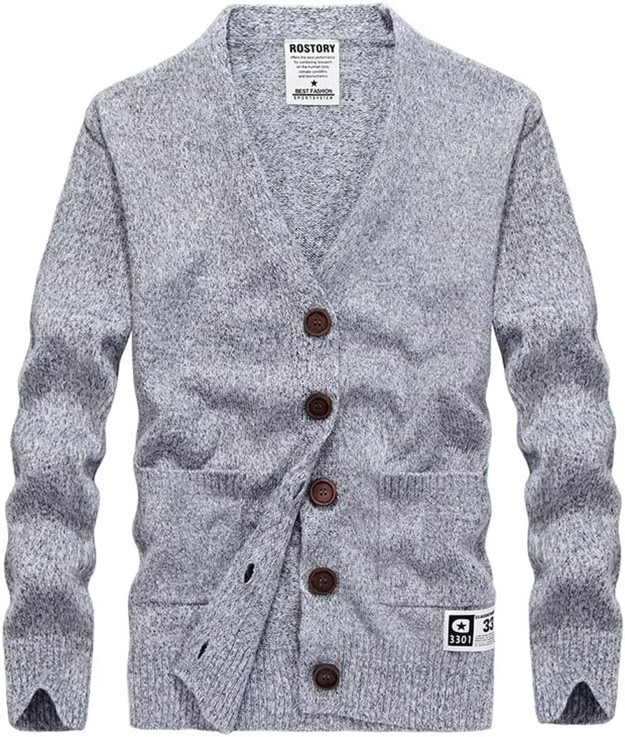 

Кардиган мужской V-образный вырез с карманом ebossy