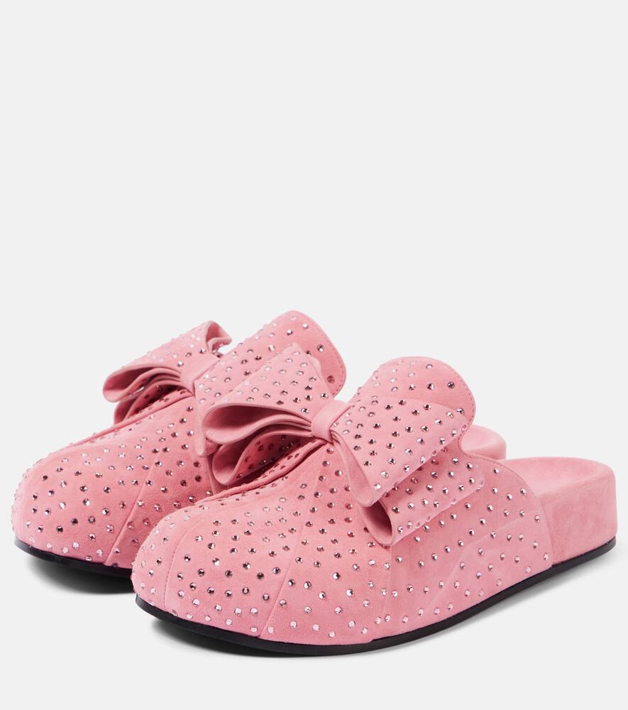 Le Cadeau декорированные замшевые клоги Mach & Mach, Dark Pink — фото 4
