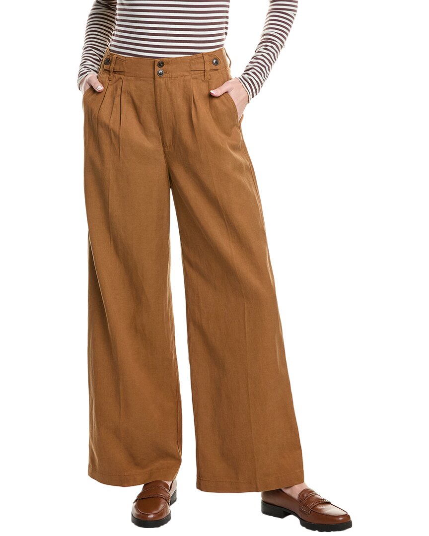 

Широкие брюки Madewell Harlow из льняной смеси, коричневый