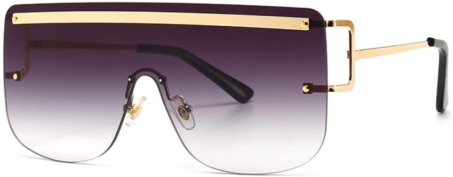 

Солнцезащитные очки без оправы из сплава для женщин, винтажные цельные солнцезащитные очки из сплава большого размера, голубые и розовые солнцезащитные очки для мужчин, плоские солнцезащитные очки generic, 3