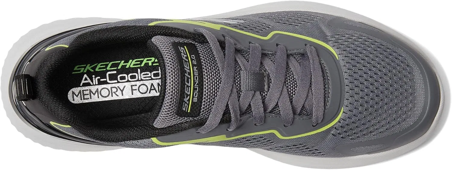 Мужские кроссовки Skechers 232674 Cclm, Anthracite-Coloured Synthetic Mesh With Lime Trim — фото 3