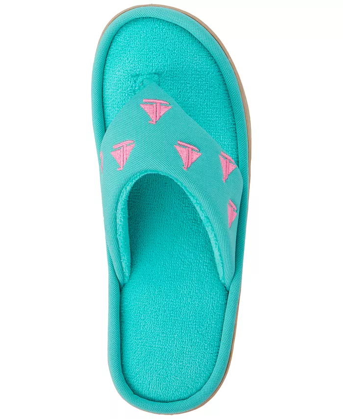 Женские пляжные шлепанцы-танкетка Resort Thong Isotoner Signature, зеленый — фото 4