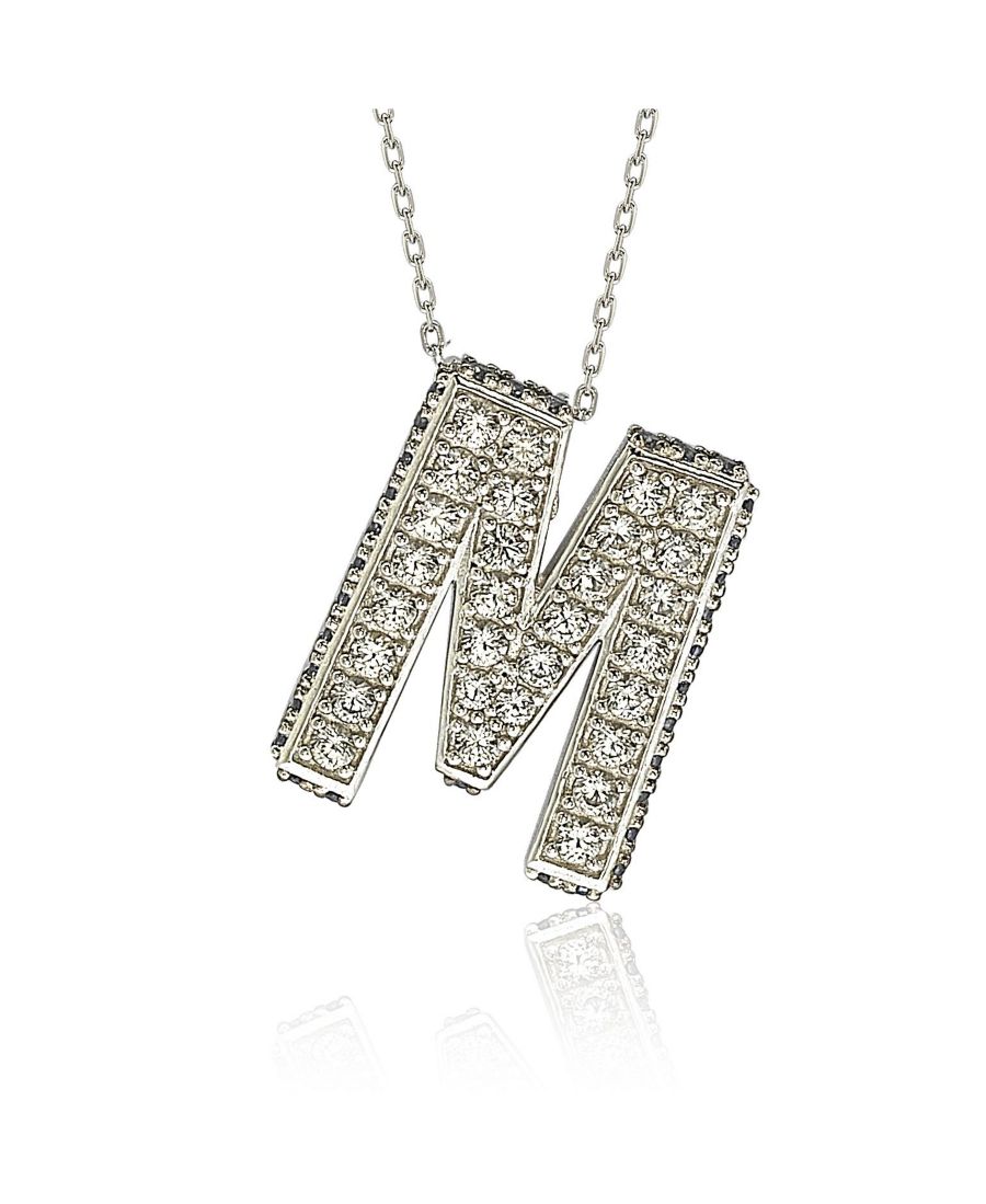 

Кулон Suzy Levian из стерлингового серебра с сапфиром, выполненный в виде объемной буквы М Suzy Levian New York, M