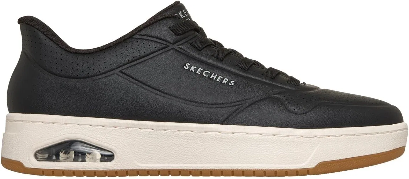 Кроссовки Skechers Uno Ctl-Laying Men's Hands Free Low Trainers, Black Duraleather Mesh — фото 4